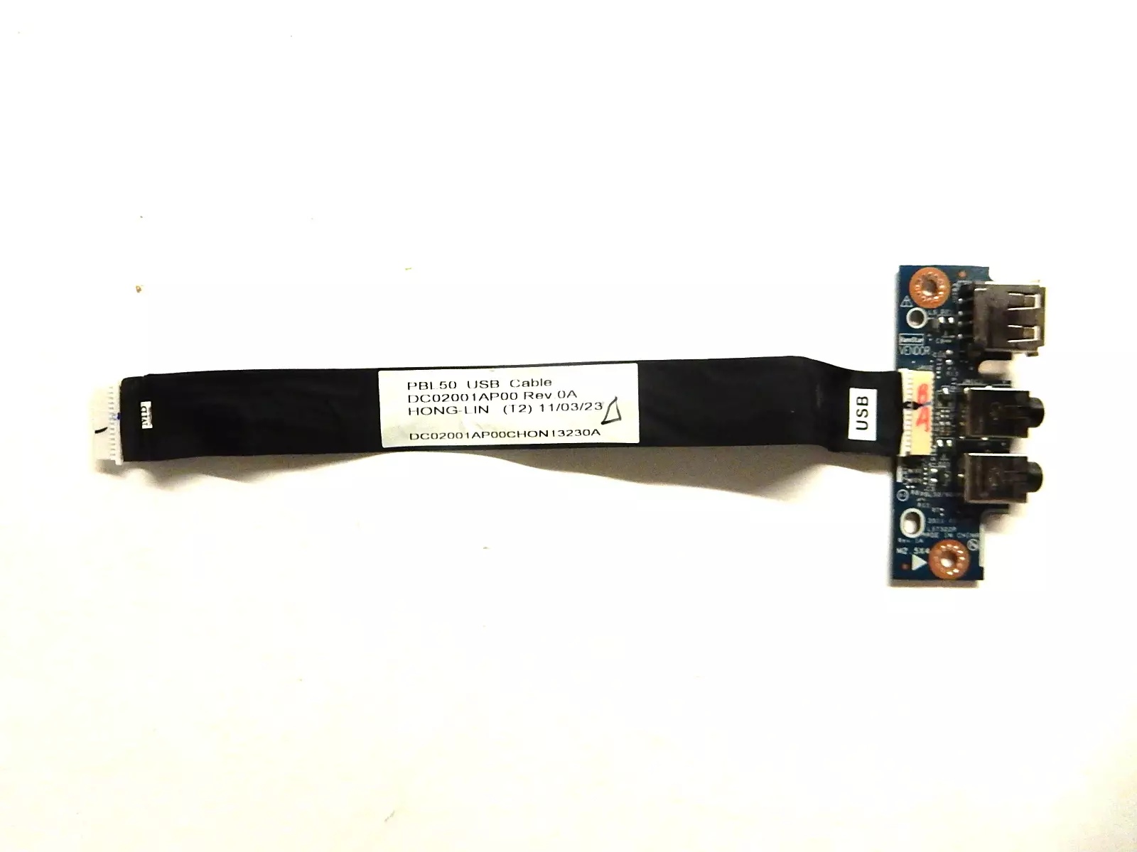 Плата AUDIO и USB с шлейфом LS7322P Rev: 1A, PBL50/60 USB CABLE DC02001AP00 REV: 0A Asus X53U K53U K53T K53Z X53B