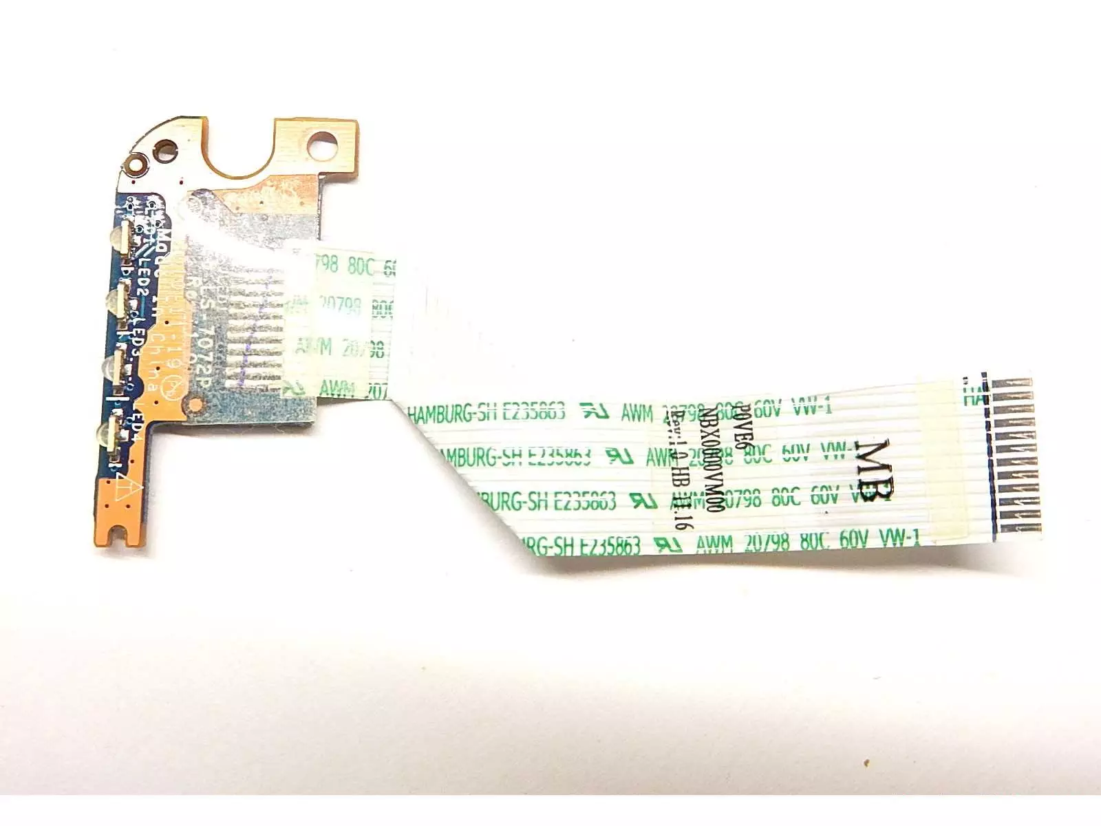 Плата с LED индикаторами и шлейфом POVE6 LS-7072P REV: 1.0 Acer Aspire One 522