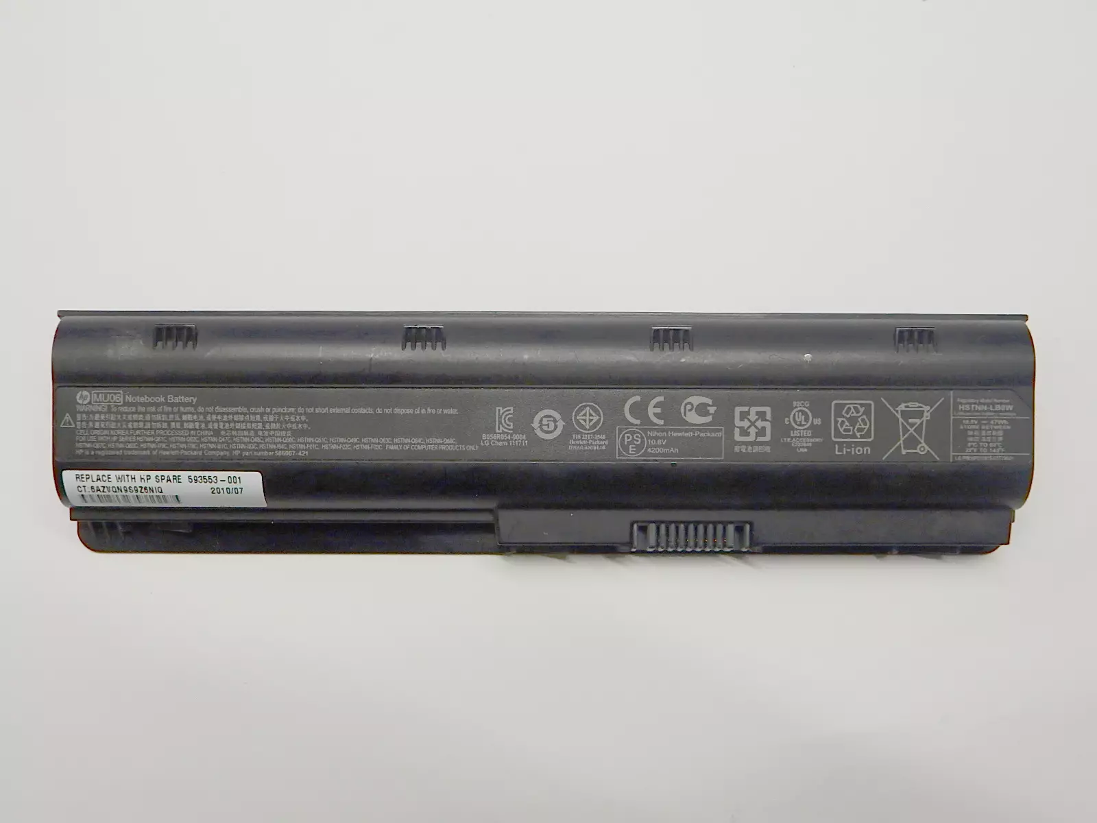 Аккумуляторная батарея (неисправная) HSTNN-LB0W 593553-001 HP CQ42 CQ62 CQ72 G62 G72 g7-1000 g6-1000 серии