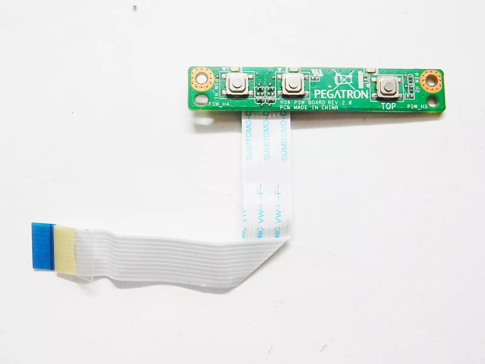 Плата кнопки включения с шлейфом PEGATRON H36 PSW BOARD REV: 2.0 N0W0G10D02 DNS 0126389, 0123259, H36T H36
