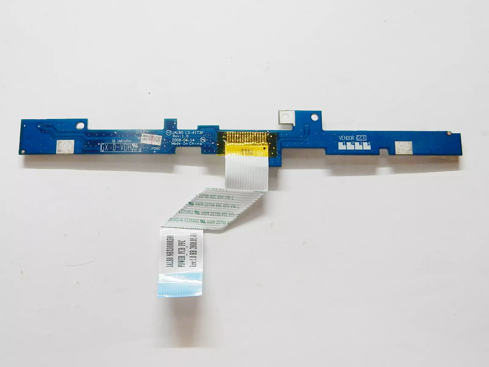 Плата кнопки включения JALB0 LS-4173P REV: 1.0 с шлейфом NBX00008S00 REV: 1.0 Acer Aspire 5530