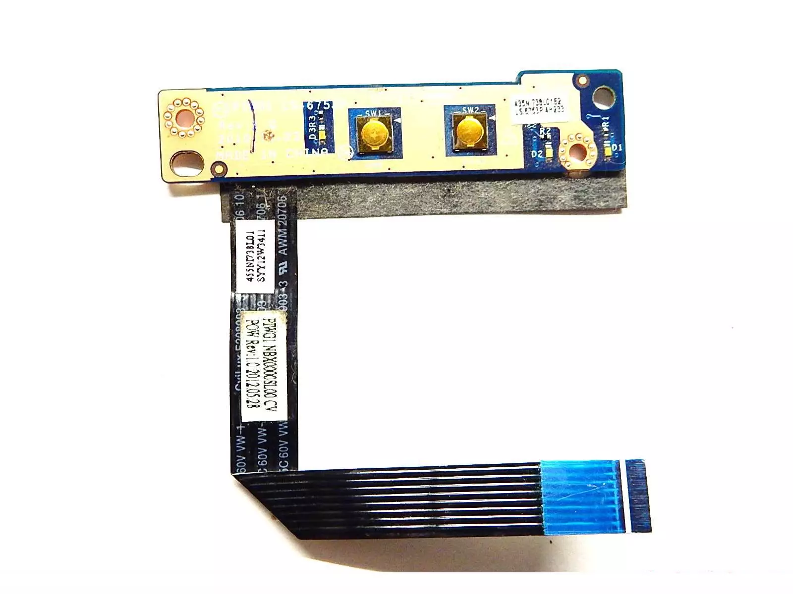 Плата кнопки включения с шлейфом PIWG1 LS-6753 Rev: 1.0, 455NI73BL01, PIWG1 NBX0000SL00 CV для Lenovo G470 G475 G570 G575 G770 G780