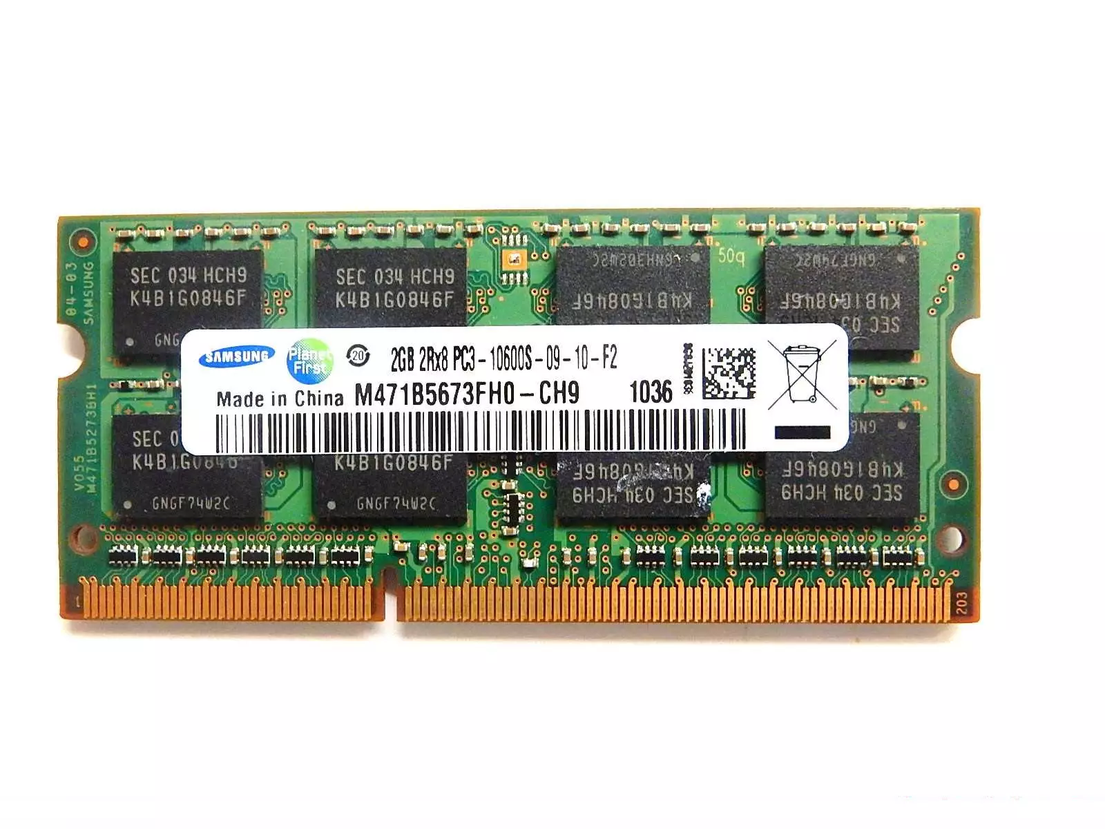 Samsung 2GB M471B5673FH0-СH9 2GB 2Rx8 PC3-10600S-09-10-F2