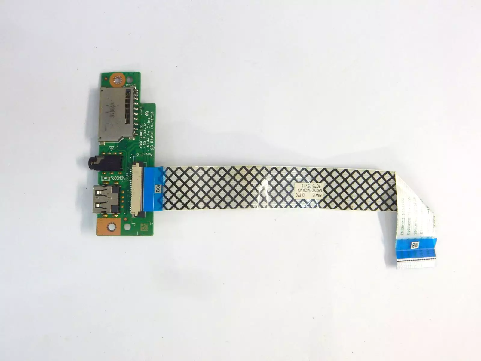 Доп плата AUDIO, USB, картридера 43503DB0L01 Rev: 1.0 с шлейфом NBX0001WX00 Acer Aspire ES1-523 ES1-533