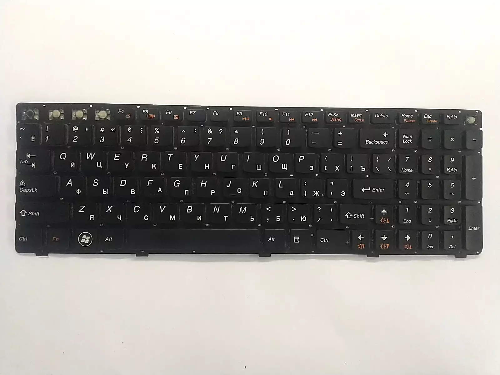 Клавиатура (неисправная на кнопки) 25-012436 V-117020CS1-RU для Lenovo IdeaPad B570 B580