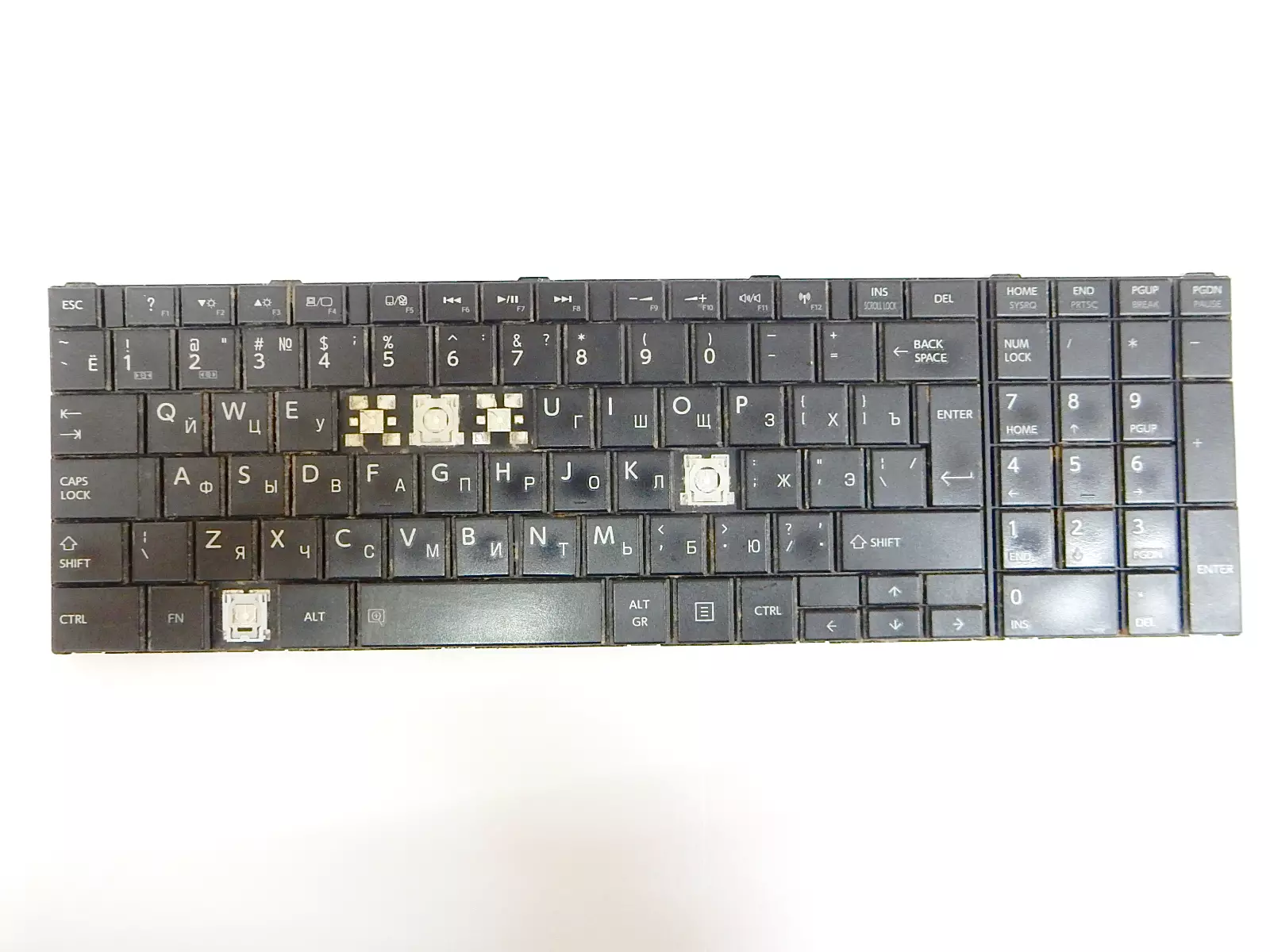 Клавиатура (неисправная на кнопки) MP-11B96SU-528B 13H726704413Q 0KN0-CK1RU121334 Toshiba Satellite C50 C850 C850D C855 C855D L850 L850D L855 L855D