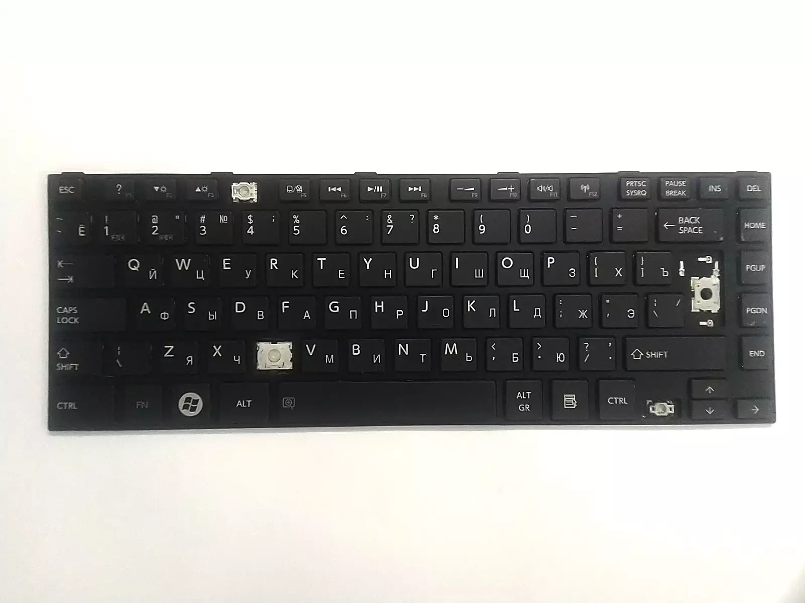 Клавиатура неисправная (на кнопки)  AEBY3700010-RU MP-11B26SU-920 для Toshiba L800, L830, C800