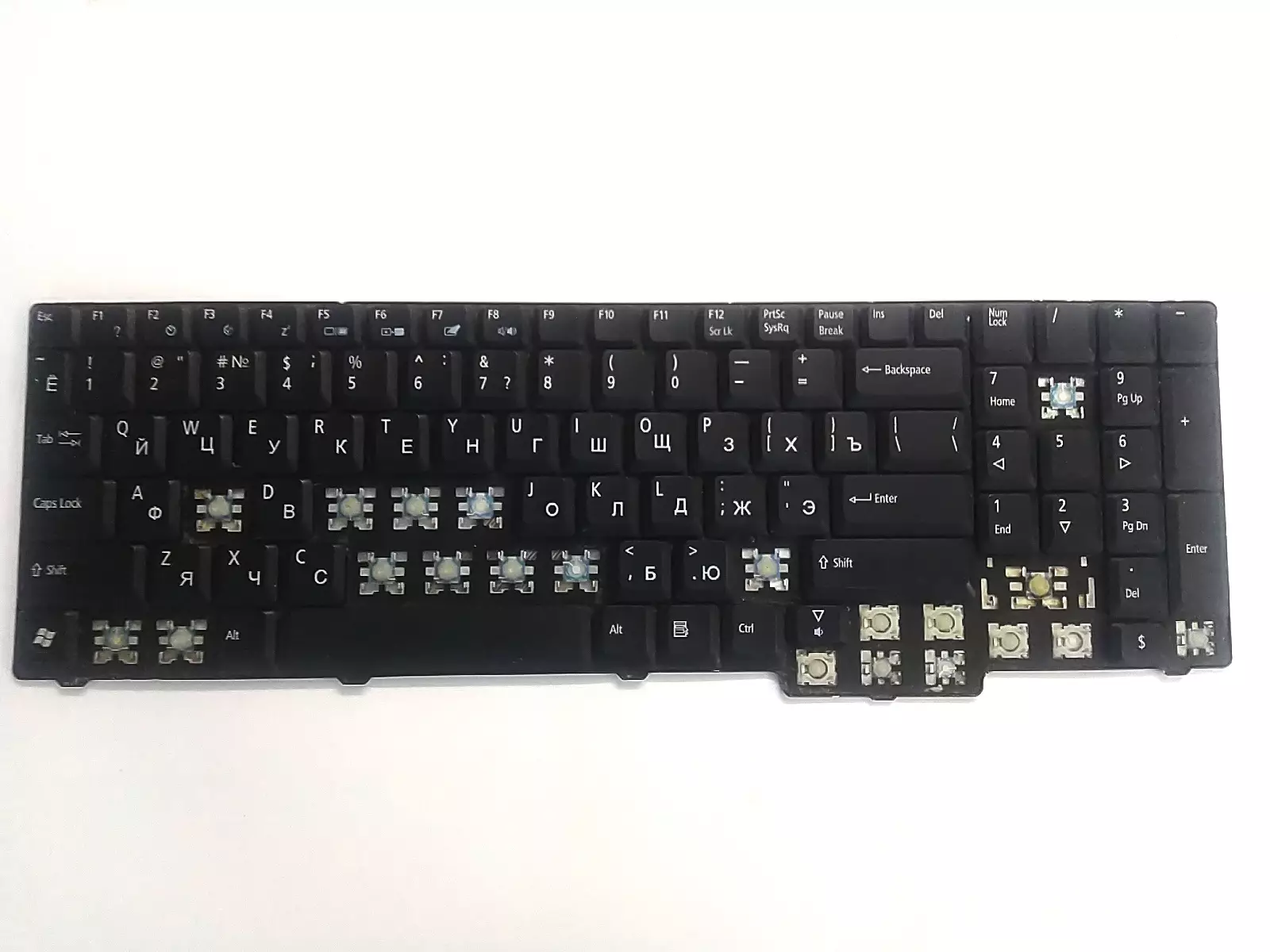 Клавиатура неисправная (на кнопки) AEZR6700110 ZR6 MP-07A53SU-920 для Acer Aspire 6530, 9300, 5737