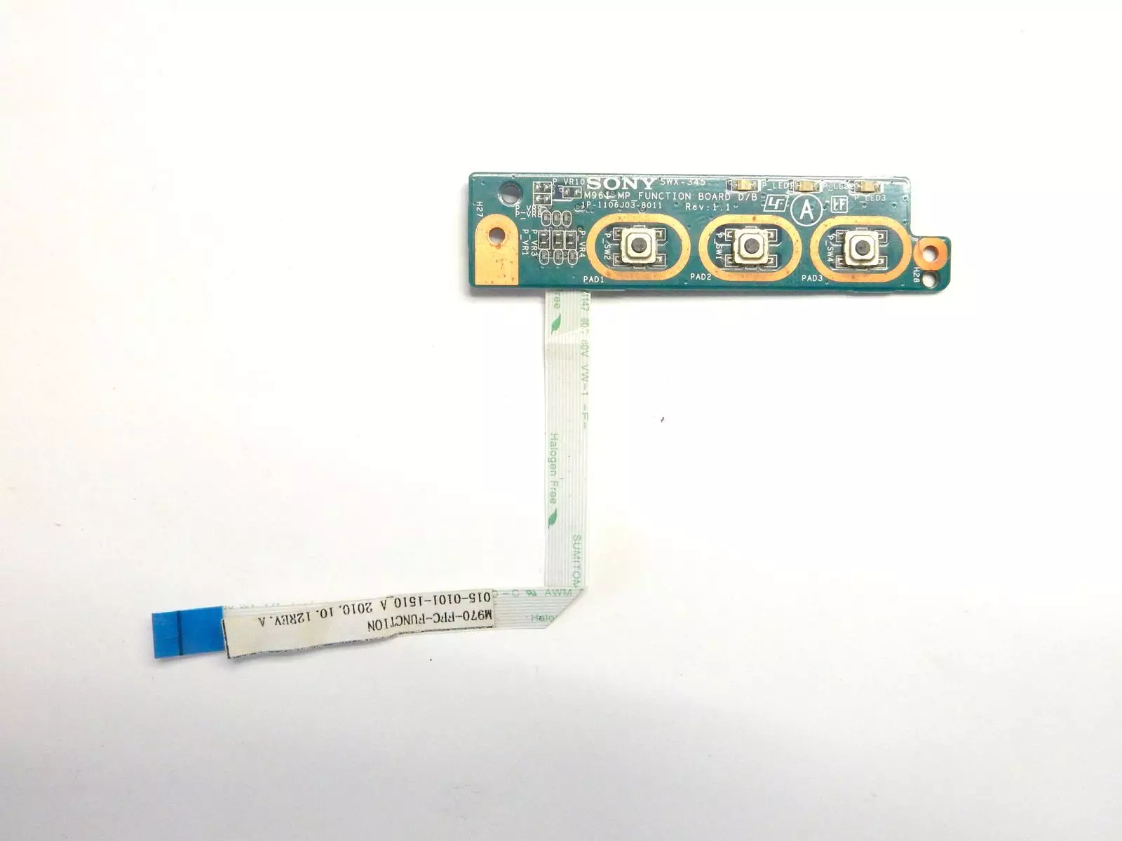 Плата кнопок управления M961_MP_FUNCTION BOARD D/B 1P-1106J03-8011 Rev: 1.1 с шлейфом 015-0101-1510_A Sony Vaio PCG-71211V