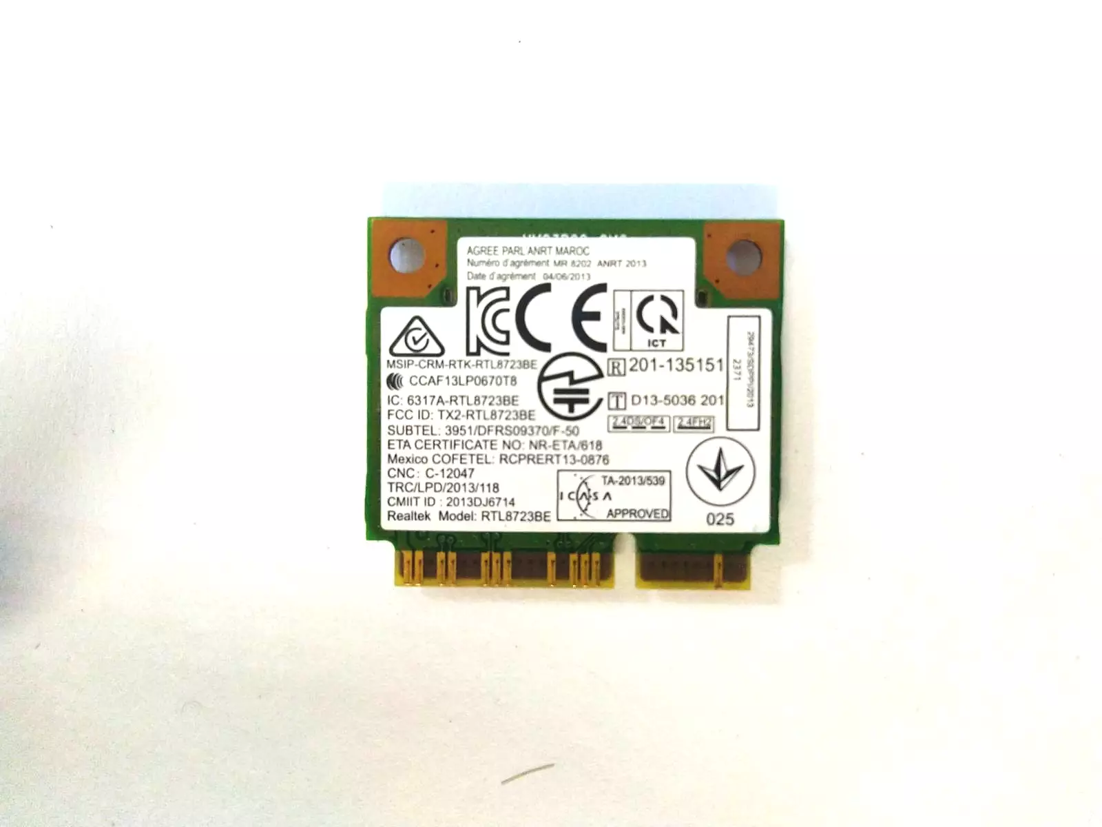 Wi-Fi + Bluetooth модуль Realtek RTL8723BE T77H451.02 20-2004400 04W3818