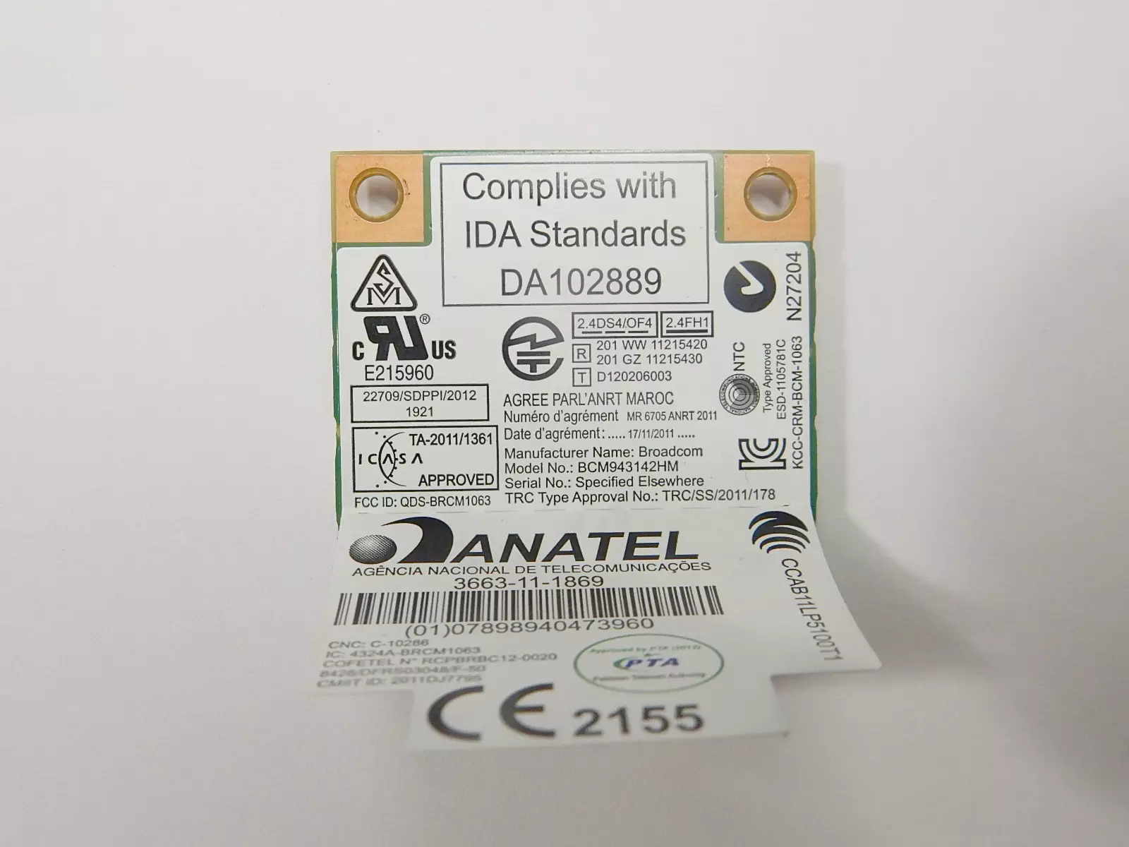 Wi-Fi+Bluetooth модуль Broadcom BCM943142HM