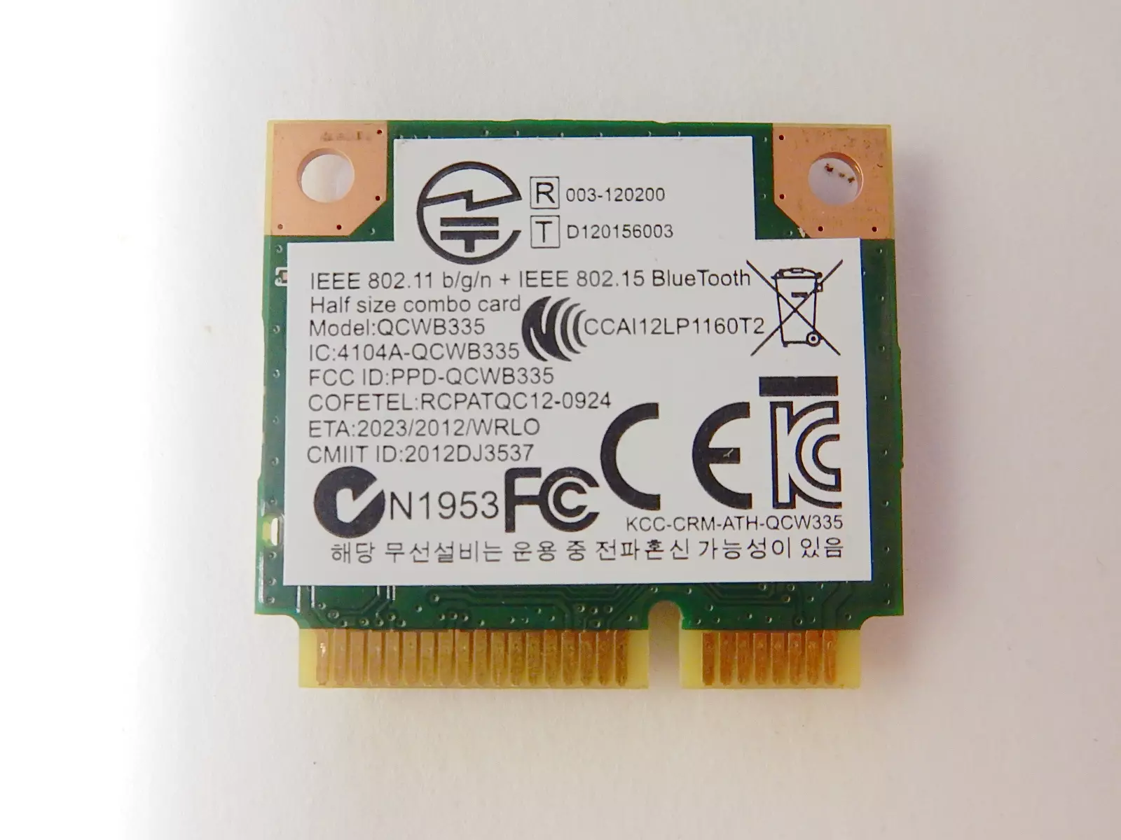 Wi-Fi+Bluetooth модуль Qualcomm Atheros QCWB335