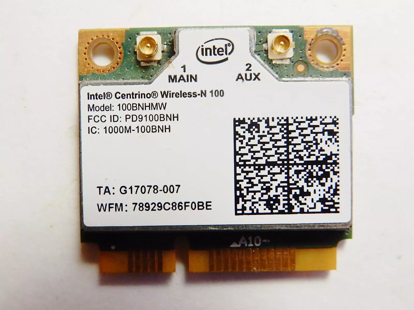 Wi-Fi модуль Intel Centrino Wireless-N 100 100BNHMW