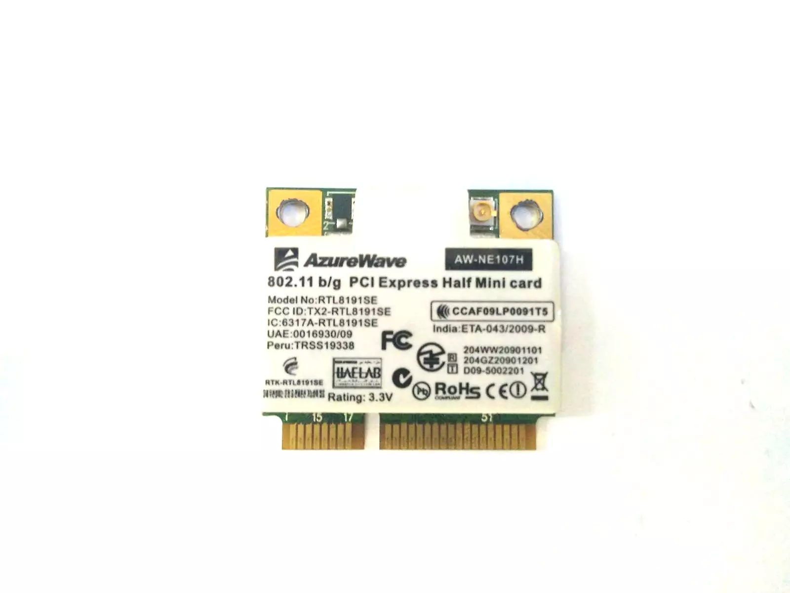 WiFi модуль RTL8191SE AzureWave AW-NE107H