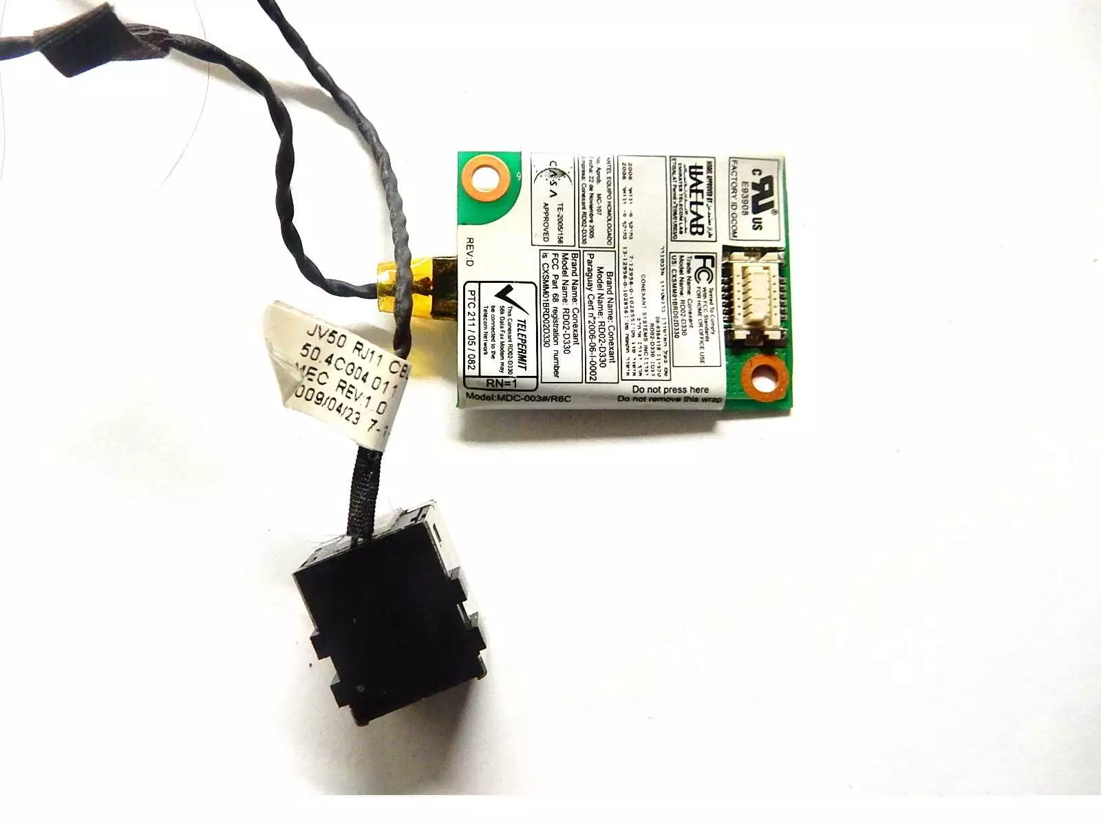 Модем с шлейфом и сетевым разъемом Conexant RD02-D330 50.4CG04.011 Acer Aspire 5536G